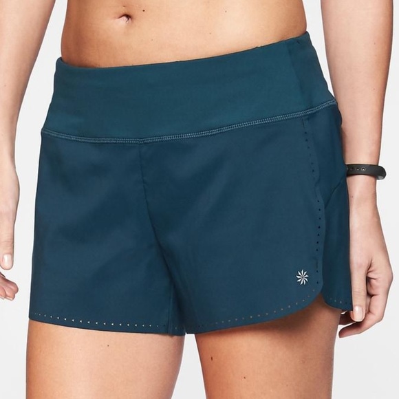 Athleta Pants - [Athleta] Laser Cut Workout Shorts in Dark Teal